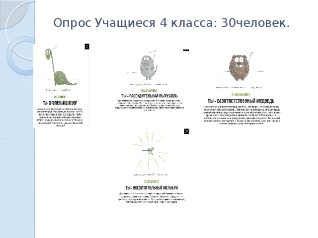 Опрос Учащиеся 4 класса: 30человек.   