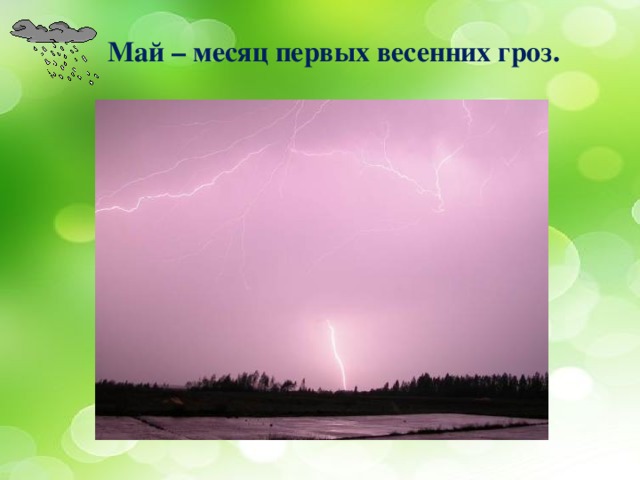 Май – месяц первых весенних гроз. 