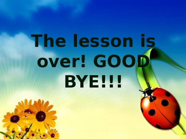 The lesson is over! GOOD BYE!!! 