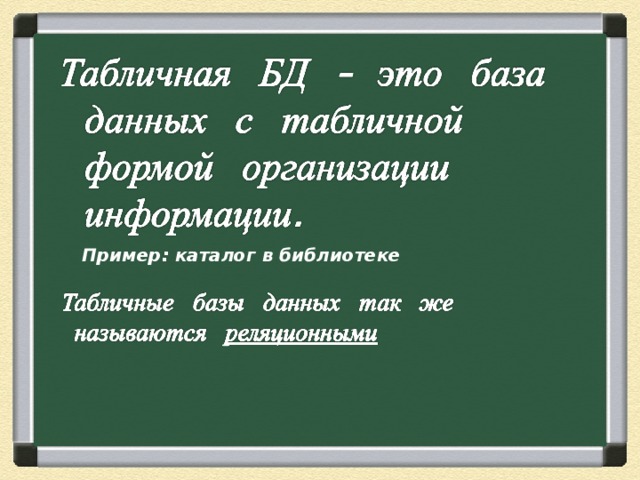 Пример: каталог в библиотеке Пример: каталог в библиотеке 