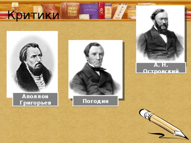 Критики А. Н. Островский Аполлон Григорьев Погодин 