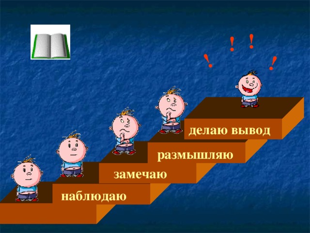 ! ! ! ! делаю вывод размышляю замечаю наблюдаю 