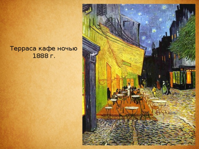 Терраса кафе ночью  1888 г.    