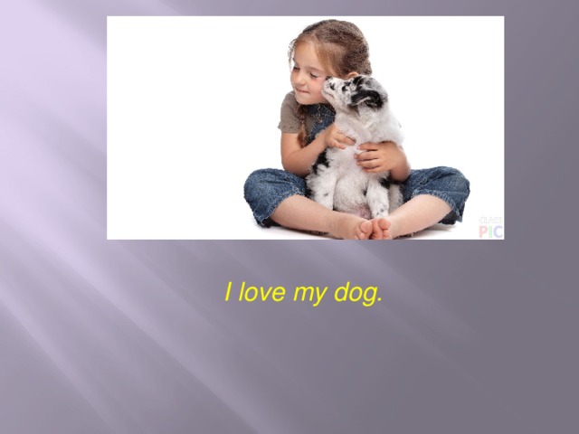 I love my dog. 