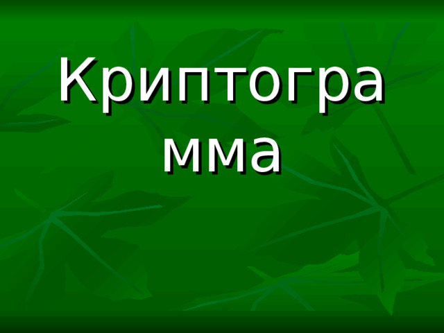 Криптограмма 
