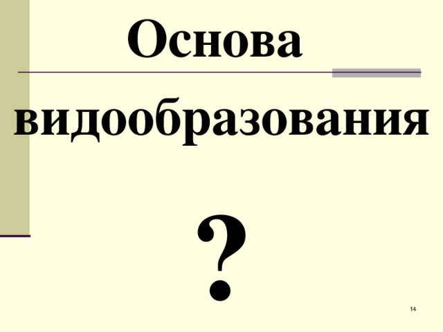 Основа видообразования ?  