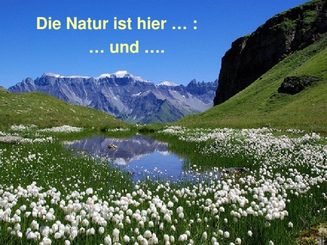 Die Natur ist hier … : … und …. 