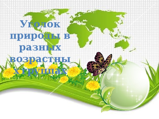 Уголок природы в разных возрастных  группах 
