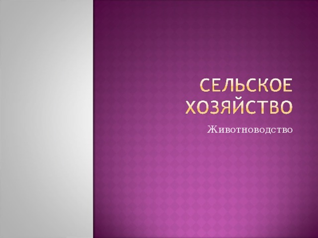 Животноводство 