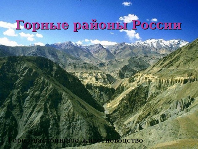 Горные районы России  Горно-пастбищное животноводство 