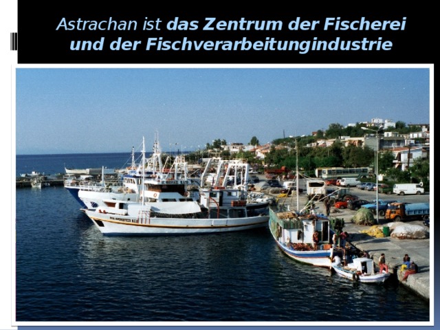 Astrachan ist das Zentrum der Fischerei und der Fischverarbeitungindustrie 