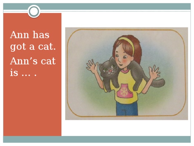 Ann has got a cat. Ann’s cat is … . 