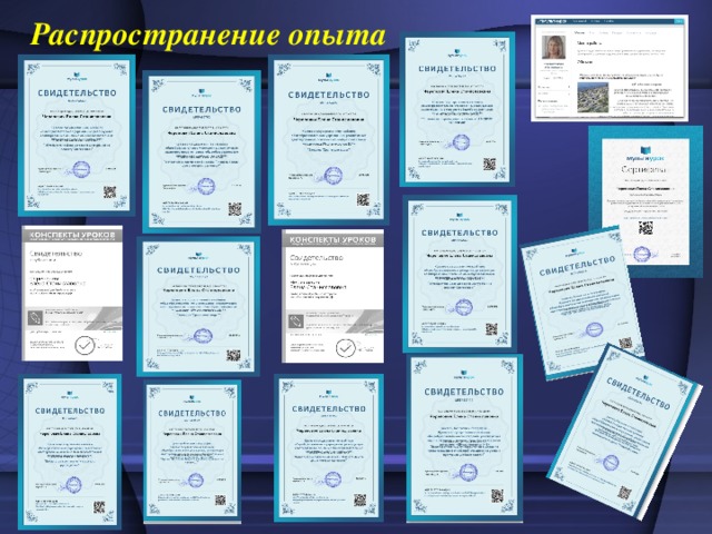  Распространение опыта 