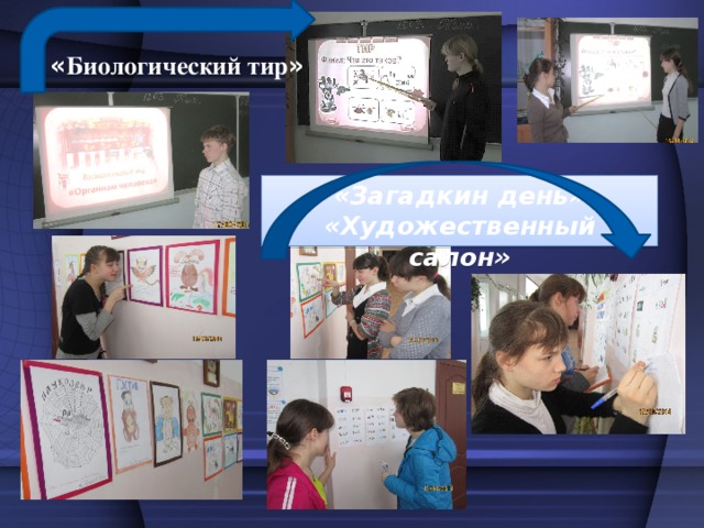 « Биологический тир » «Загадкин день» «Художественный салон» 
