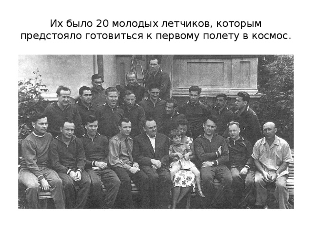 Их было 20 молодых летчиков, которым предстояло готовиться к первому полету в космос. 
