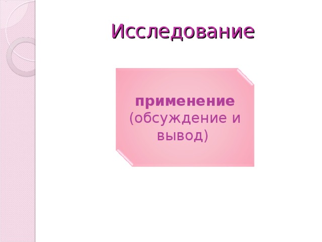 Исследование  применение (обсуждение и вывод)