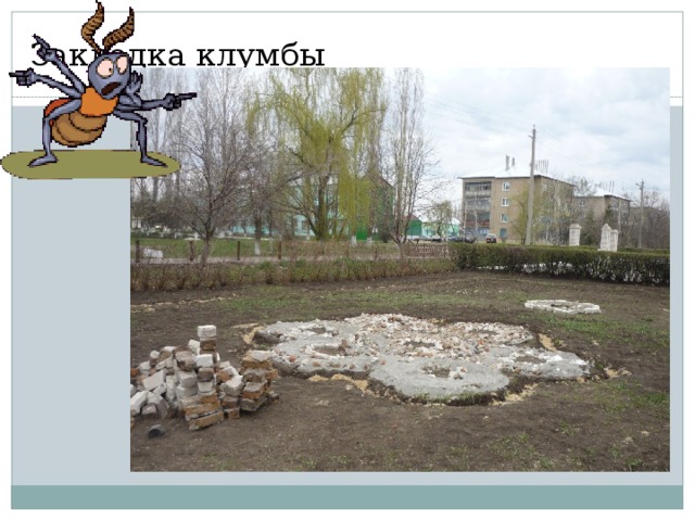 Закладка клумбы 