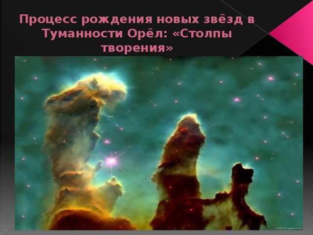 Процесс рождения новых звёзд в Туманности Орёл: «Столпы творения» 