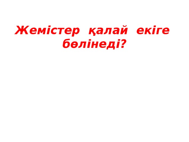  Жемістер қалай екіге бөлінеді? 