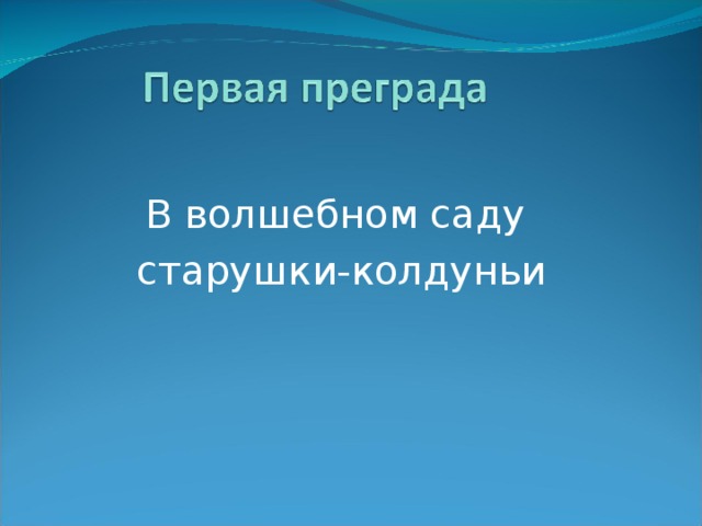 В волшебном саду старушки-колдуньи 
