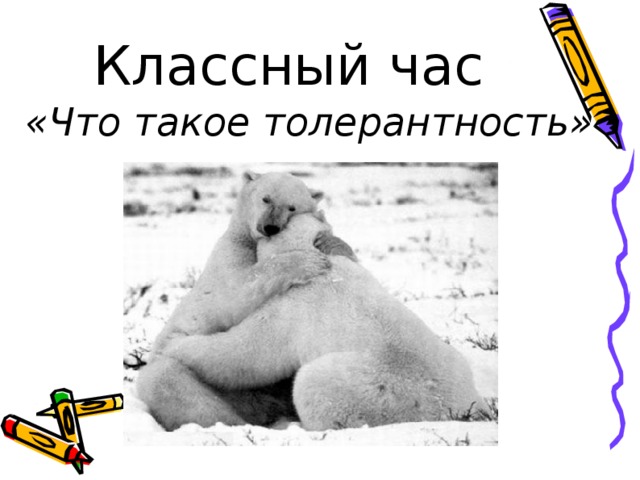 Классный час «Что такое толерантность»  