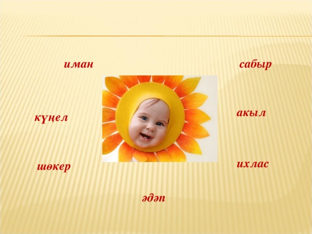 сабыр иман акыл күңел ихлас шөкер әдәп 
