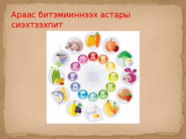 Араас битэмииннээх астары сиэхтээхпит 