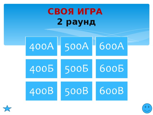 СВОЯ ИГРА  2 раунд 