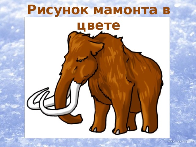 Рисунок  мамонта в цвете 