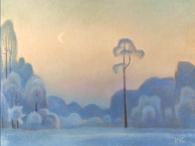 Б.А. Смирнов – Русецкий (1905-1993)  Морозный вечер (1989) 