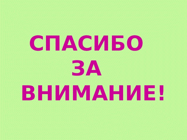 СПАСИБО  ЗА ВНИМАНИЕ! 