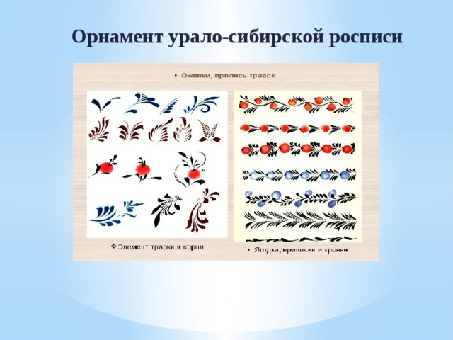 Орнамент урало-сибирской росписи 