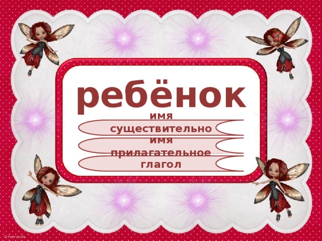 ребёнок имя существительное имя прилагательное глагол 