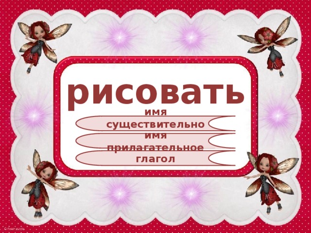 рисовать имя существительное имя прилагательное глагол 