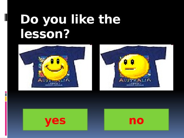 Do you like the lesson? yes no 