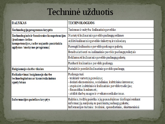  Techninė užduotis 