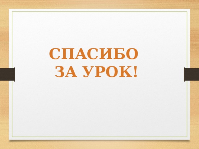 СПАСИБО ЗА УРОК! 