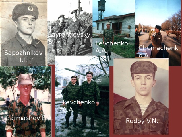 Lavrentievsky S.I. Levchenko A.A. Chumachenko A. Sapozhnikov I.I. Levchenko A.A. Garmashev E.A. Rudoy V.N. 