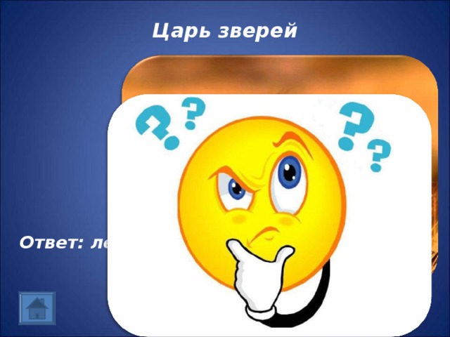 Царь зверей   Ответ: лев 