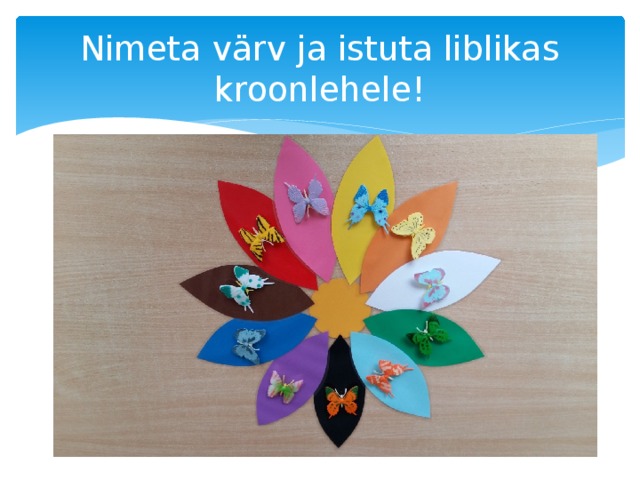Nimeta värv ja istuta liblikas kroonlehele! 