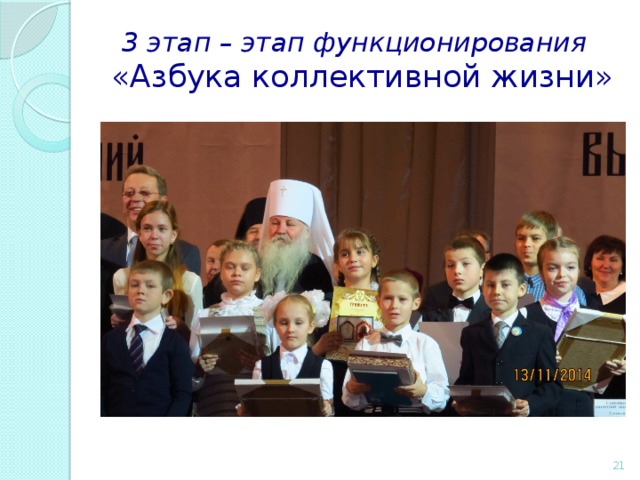 3 этап – этап функционирования  «Азбука коллективной жизни»  