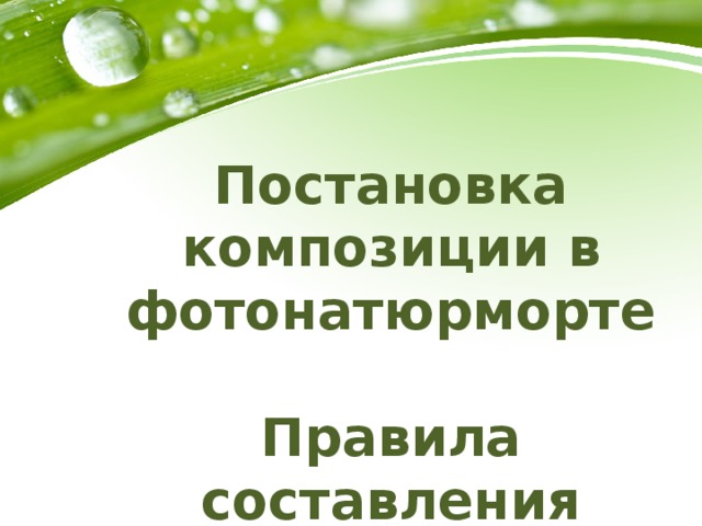 Постановка композиции в фотонатюрморте  Правила составления натюрморта 