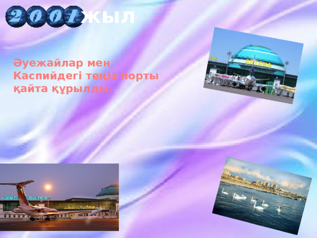 жыл Әуежайлар мен Каспийдегі теңіз порты қайта құрылды.  
