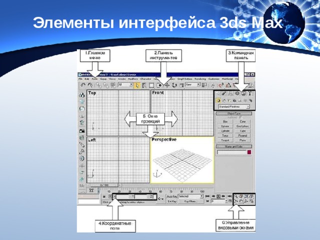 Элементы интерфейса 3ds Max 