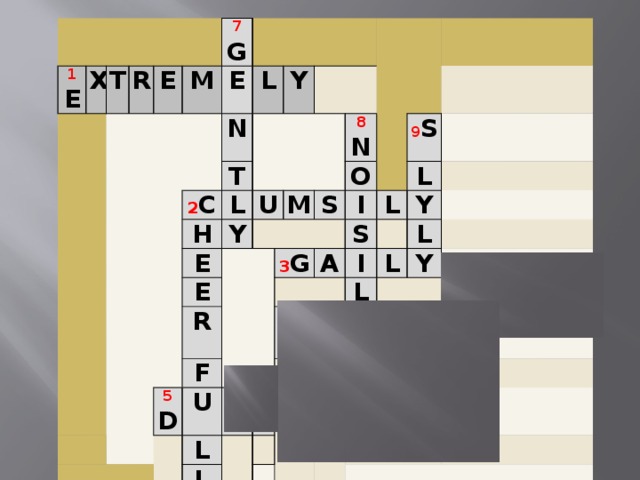   1 E X   T   R E M 7 G       E L N 2 C   T H   L Y U Y   E       E M R   8 N 5 D S F   3 G O U   6 D   I   9 S   A S L L L 4 W L R L Y       Y I   R Y   L L L     Y L Y     L Y     Y                   