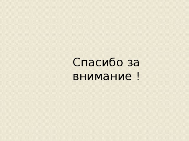 Спасибо за внимание ! 