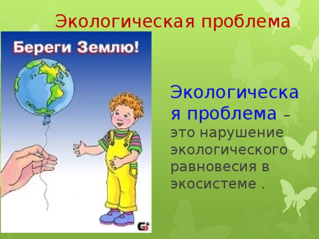 Экологическая проблема Экологическая проблема – это нарушение экологического равновесия в экосистеме . 