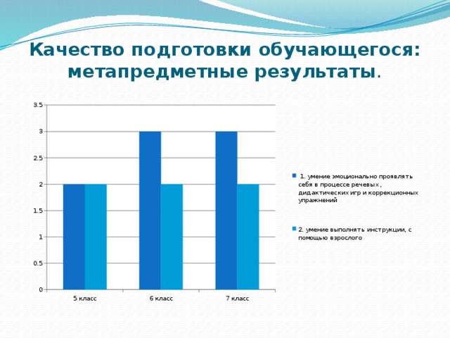 Качество подготовки обучающегося: метапредметные результаты . 