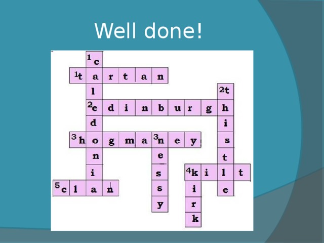 Well done! 