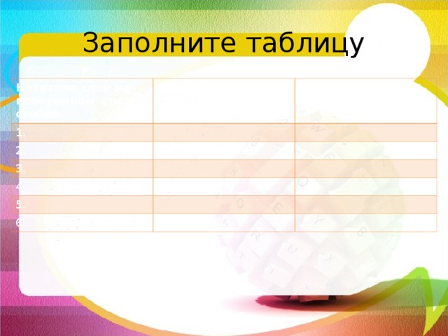 Заполните таблицу Название слоя на поперечном срезе стебля Какие ткани его образуют 1. Какие функции он выполняет 2. 3. 4. 5. 6. 